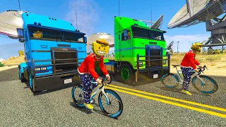 BICIS vs CAMIONES! JUEGO CON LU POR PRIMERA VEZ EN PS5!! - GTA V ONLINE