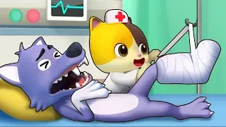 Big Bad Wolf Got Hurt | Doctor Cartoon | Jobs Song | Kids Songs | Kids Cartoon | BabyBus