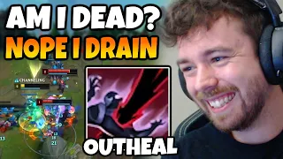 They think I'm dead, but then I DRAIN and HEAL TOO MUCH. FIDDLESTICKS MID is HILARIOUS.