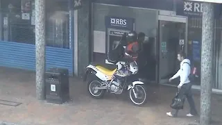 Police RUN OVER Motorcycle Bank robbers  in UK, Awesome move, busted arrested