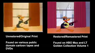 Yankee Doodle Daffy (1943) - restored and unrestored print comparison