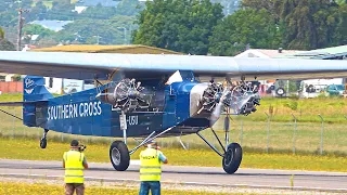 Kingsford Smith Southern Cross Fokker Trimotor First Display Flight after 12-Year Reconstruction