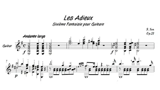 Fernando Sor - Les Adieux Op. 21 - Score Video (partitura)