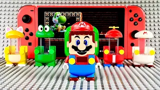 Lego Mario enters the Nintendo Switch and tries all his suits to save Yoshi! #legomario