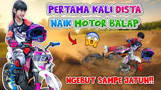 DISTA NAIK MOTOR BALAP SAMPE JATUH😩!! SEMUANYA LANGSUNG HISTERIS😞 #trending #viralvideo