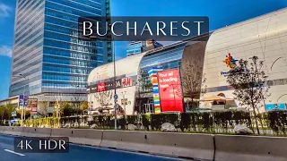 4K - Expensive Area of Bucharest 🇹🇩 Floreasca Avenue | Calea Floreasca HDR Walking Tour 2023