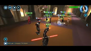 Darth Bane + Sith Assassin vs Rey Resistance in SWGoH TW