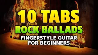 10 GREATEST ROCK BALLADS on fingerstyle acoustic guitar with TABS [Best music HITS]