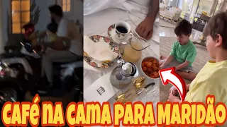 Andressa Suita leva CAFÉ na cama para o maridão Gusttavo Lima e DIVERSÃO com filhos Gabriel e Samuel