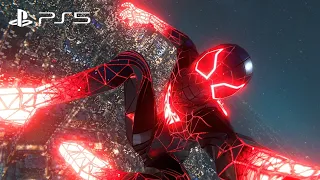 Spider-Man :Miles Morales - PROGRAMMABLE Matter Suit PS5 (4K HDR + Ray Tracing) Free Roam Gameplay