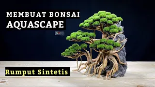Step by step CARA MEMBUAT BONSAI AQUASCAPE moss sintetis
