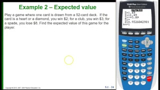 Finding the mean of a probability distribution using the TI-83/84