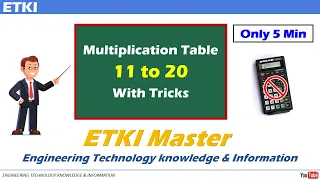 LEARN 11 TO 20 MULTIPLICATION TABLE TRICK | LEARN TABLE IN 5 MIN