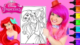 Coloring Princess Ariel The Little Mermaid Coloring Page Prismacolor Markers | KiMMi THE CLOWN