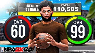 100K+ XP PER GAME - BEST 99 OVERALL METHOD on NBA 2K24 - 99 OVR in 12 HRS