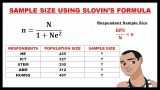 THE SLOVIN'S FORMULA || COMPUTING THE SAMPLE SIZE OF STRATIFIED RANDOM SAMPLING