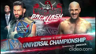 WrestleMania Backlash 2021 Universal Championship Roman Reigns vs Cesaro OFFICIAL Match Card