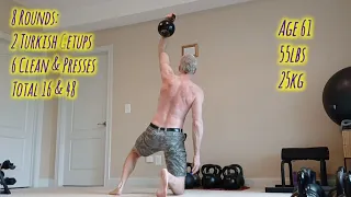 Total Body Workout 15 Minutes 55lb Kettlebell #TurkishGetup #functionalfitness #fitover40