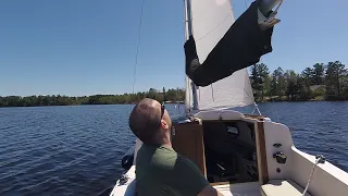 small lake, light winds, and jib sail only.  slowmotion in her element :)