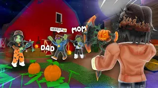 My *FAMILY* joined the NEW MM2 HALLOWEEN EVENT... (FUNNY MOMENTS)