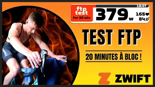 Test FTP Zwift (20 minutes à bloc) objectif : 380 watts !!! 🚴