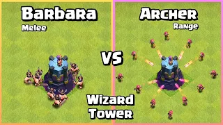 Barbarian VS Archer VS Wizard Tower | Clash of Clans