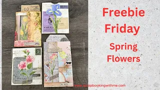 FREEBIE FRIDAY using VINTAGE INDEX CARDS to make  SPRING FLOWER POCKETS & TAGS