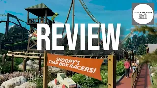 Snoopy's Soap Box Racers Review-Kings Islands New Coaster!