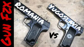 Romanian  Cugir  TTC  vs  Yugoslavian  Zastava  TT-33  M57  in  7.62x25  Tokarev