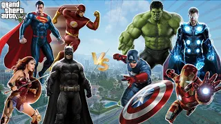 GTA 5 - Avengers Vs Justice league | Marvel Vs DC Epic Battle.