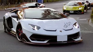 Lots of Lamborghini Aventador!　[Acceleration, exhaust sound.]