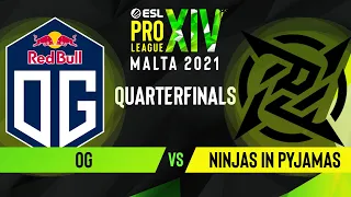 CS:GO - OG vs. Ninjas in Pyjamas [Overpass] Map 1 - ESL Pro League Season 14 - Quarterfinals