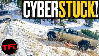 Cybertruck vs Snow FAIL! Rescued by Old Ford F-250!