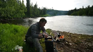 CATCH AND COOK FISH. DINNER AT THE bonfire.