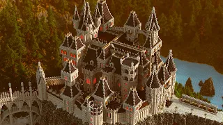 Dracula's Castle: Gothic Castle and Gothic Village Timelapse, Spooky Minecraft Halloween Themed Map