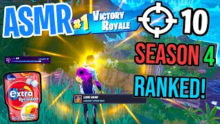 ASMR Gaming 🤩 Fortnite Ranked Season 4! Relaxing Gum Chewing 🎮🎧 Controller Sounds + Whispering 💤