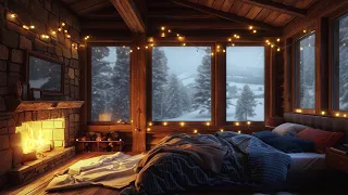 Snowy Ambience Cozy Getaway | Fireplace ASMR for Easing Insomnia and Inducing Tranquil Sleep