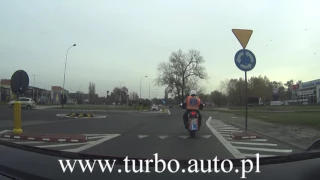 Rondo Maratońska na wprost początek egzaminu motocykl WORD Łódź