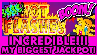 AMAZING JACKPOT ON HOT FLASHES!!!!!! MY BIGGEST JACKPOT EVER ON THIS GAME!