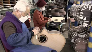 Acoustic Guitar Mass production Process. Amazing! Crafter Korea Guitar Factory Tour