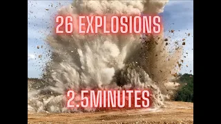Rock Blasting Compilation 23 explosions in 2.5 minutes