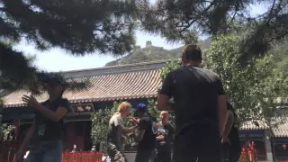 Practicing Tai Chi Push Hands on the Great Wall of China