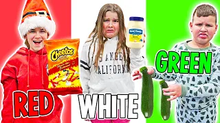 Last To STOP EATING In Your COLOR CHRITMAS FOODS WINS!! | JKREW