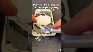 Dad wanted her daughter to be happy , he fixed her #iphone 🥰 #shorts #apple #iphone13 #ios #android