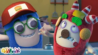 Pogo Gets a Job at Seven Guys! 🍔| Oddbods Cartoons | Funny Cartoons For Kids