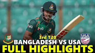 Bangladesh vs USA 3rd T20 2024 Full Highlights | BAN vs USA