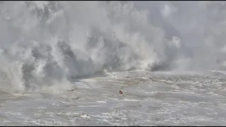 65 foot wave WIPEOUT - 5 Waves on the Head - NAZARE