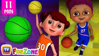 Learn Colors with Basketball - Kids Play with Colorful Playing Balls | ChuChu TV Funzone Games