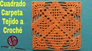 Cómo tejer cuadrado a crochet/Carpeta a croché/Granny square crochet/cuadrado a croché paso a paso