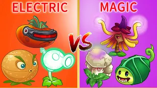 PvZ 2 Challenge | ELECTRIC Vs MAGIC - Which Team Plant Will Win - Plant vs Plant